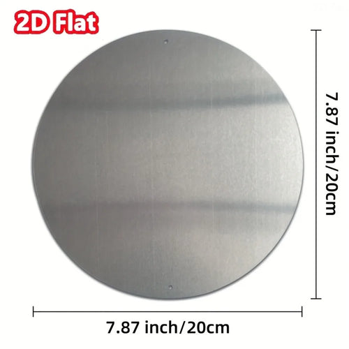 "Mayan & Aztec Inspired 2D Flat Metal Sign: 8'' Round Vintage Decor with Pyramid of the Sun – Reusable Wall Art for Homes,