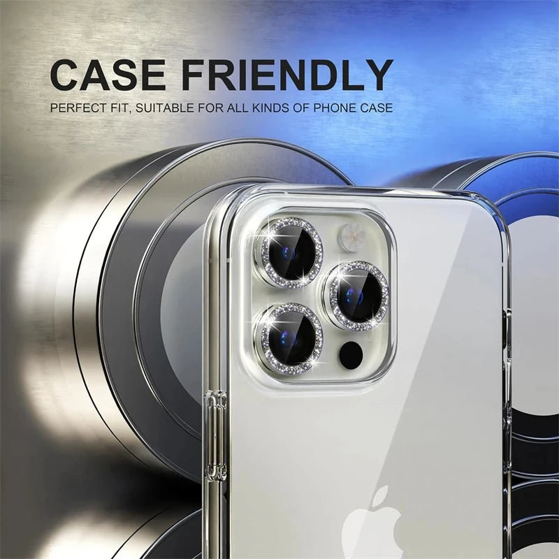 Camera Lens Protector For iPhone 11 12 13 Pro Max Mini 14 15 Pro Max Diamond