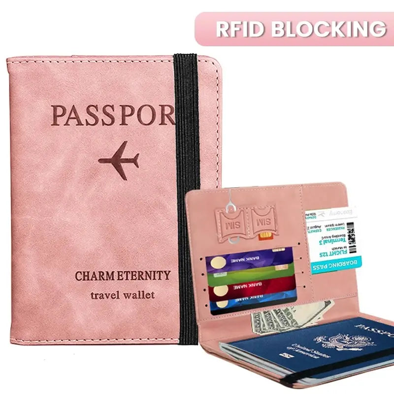 Passport Cover Wallet Holder PU Leather