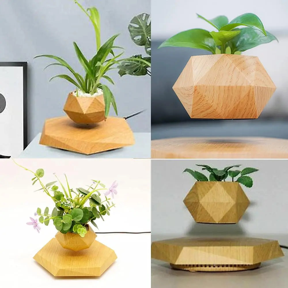 Hexagon Floating Air Bonsai Pot with Magnetic Levitation
