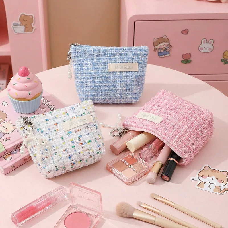 Women's Cosmetic Bag Korean Exquisite Sweet Kawaii Fashionable Versatile Coin Purse Portable Compact MultiFunctional Storage Bag - Affiliated Shops