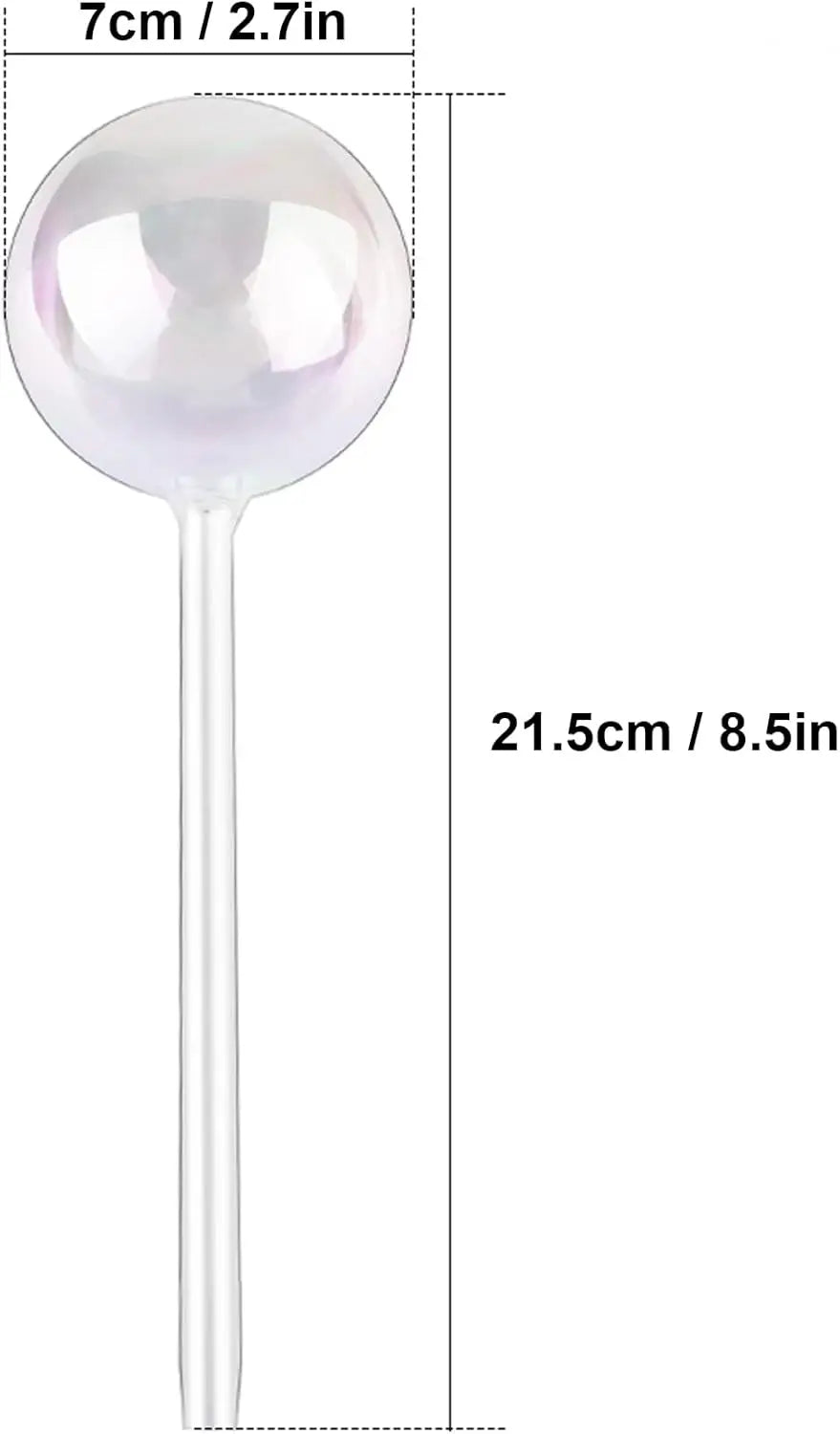 2-Pack Iridescent Rainbow Glass Self-Watering Spikes