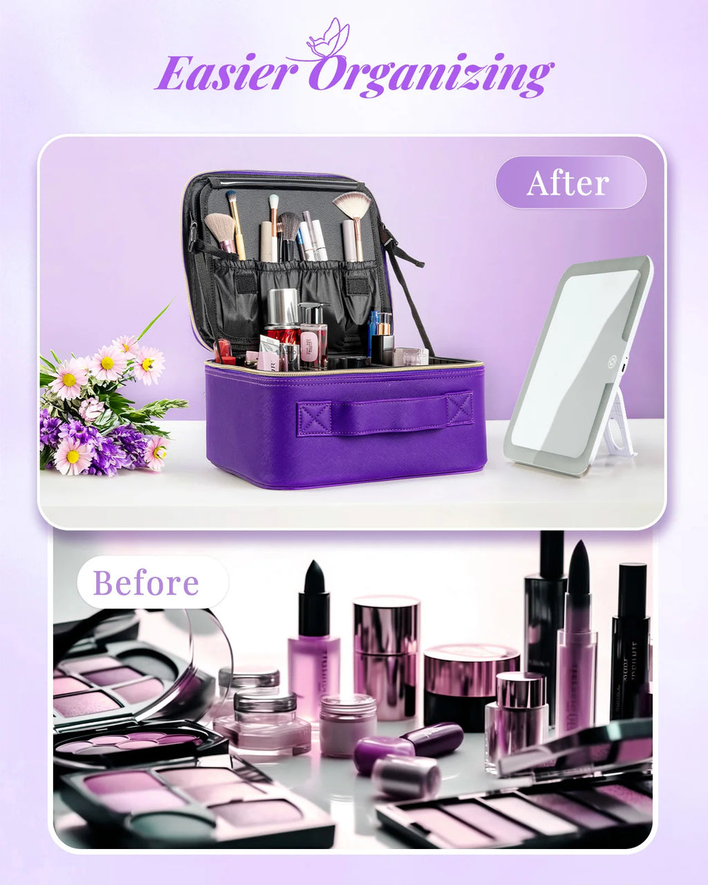Makeup Bag With Mirror lamp