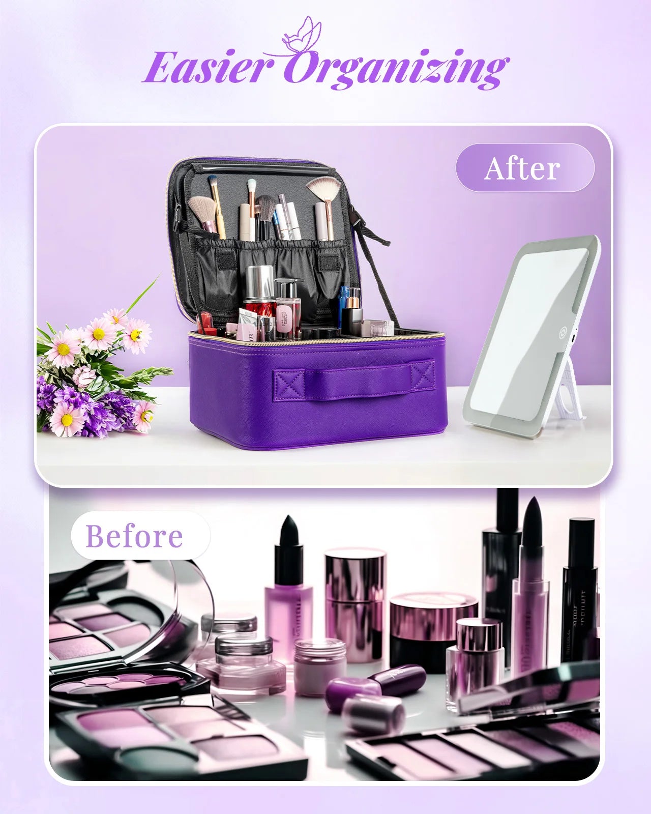 Makeup Bag With Mirror lamp