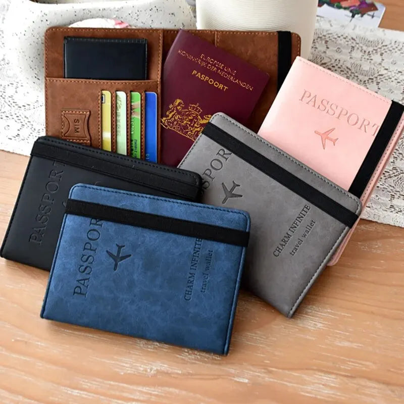Passport Cover Wallet Holder PU Leather