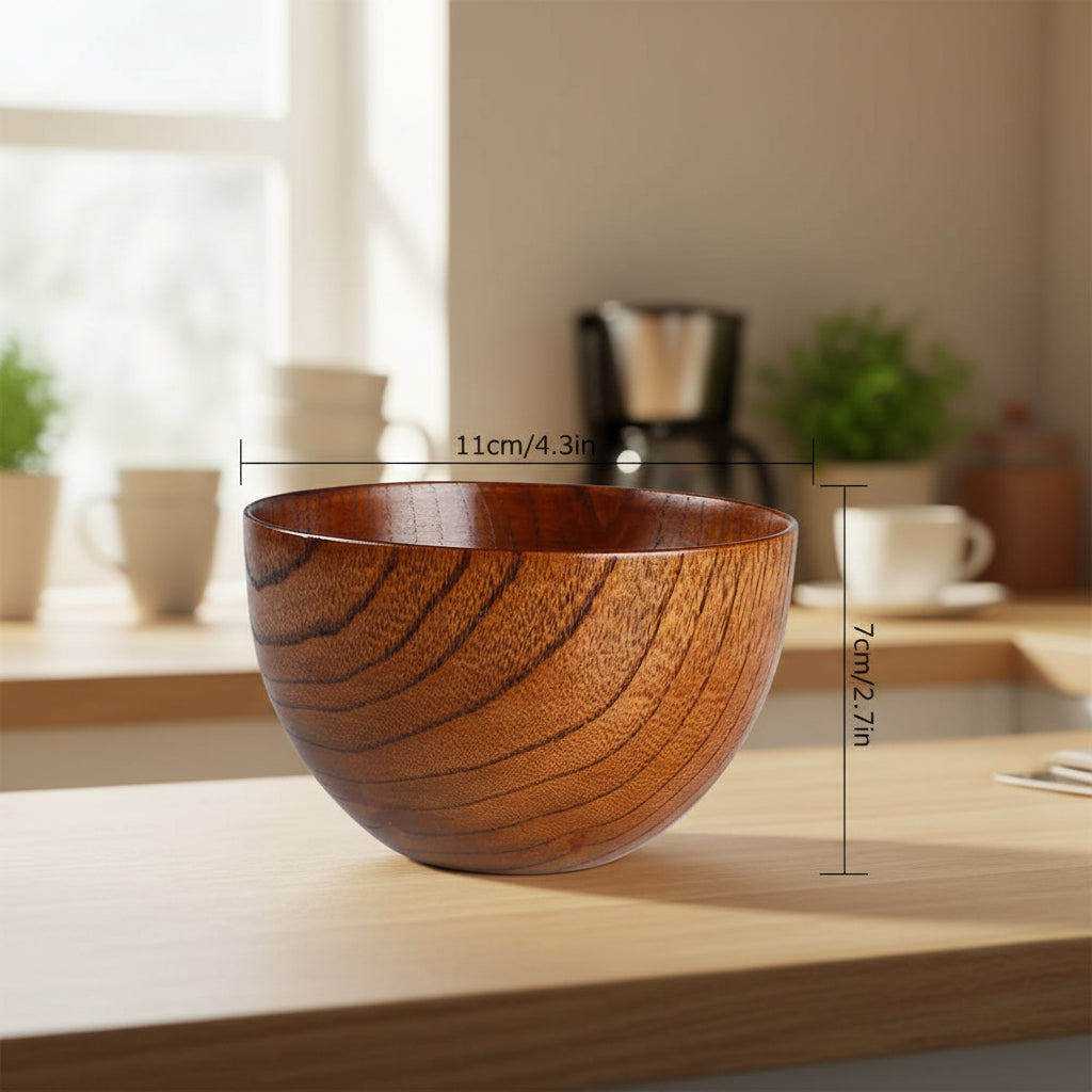 Japanese Style Wooden Bowl Natural Wood Tableware for Fruit Salad Noodle Rice Soup Kitchen Utensil Dishes Handmade Crafts