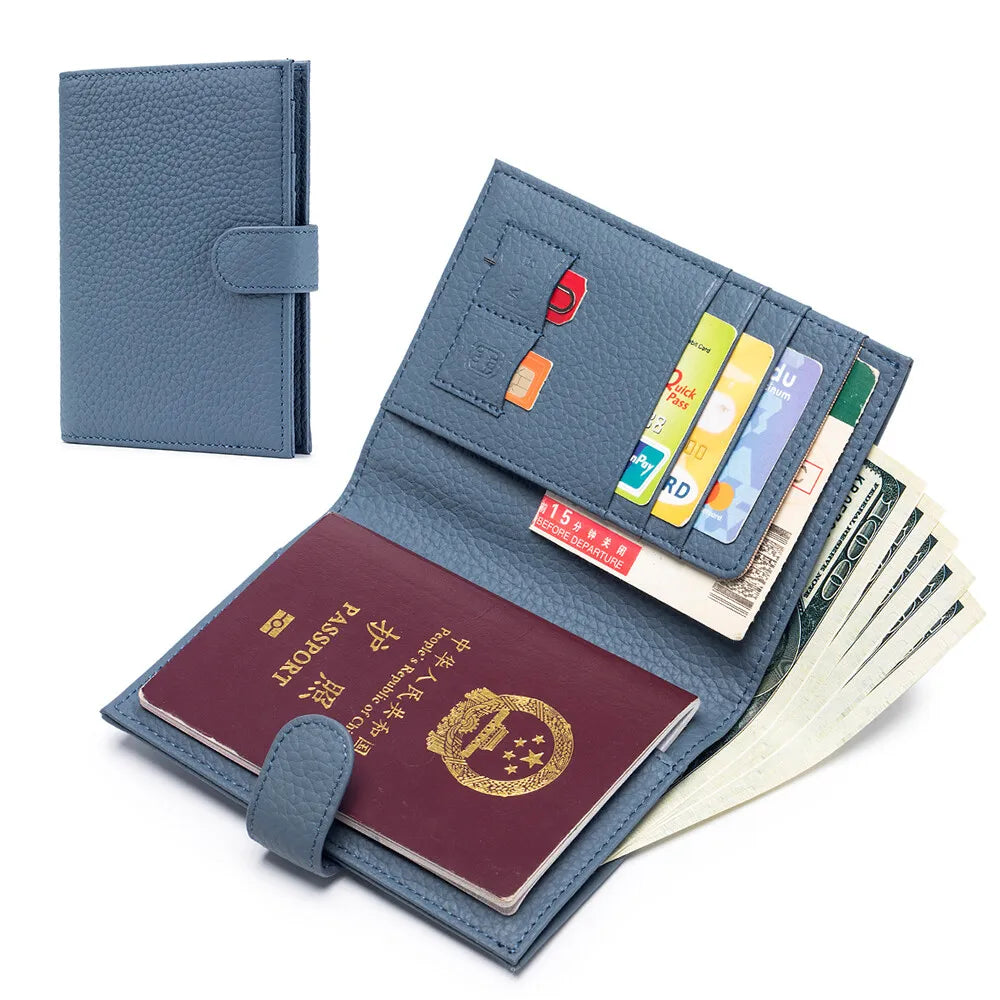 Men Women RFID ANTI Blocking Travel Passport Covers Holder Case with Hasp Passport Wallet Case Travel Accessories Bag