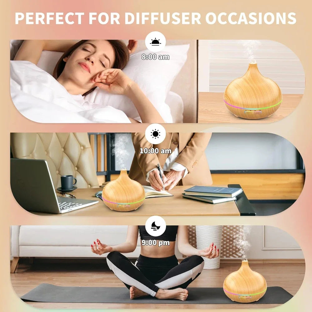 Aroma Diffuser for Essential Oil Large Room,Office Essential Oil Diffusers for Home Kids, Cool Mist humidifier for Bedroom Quiet