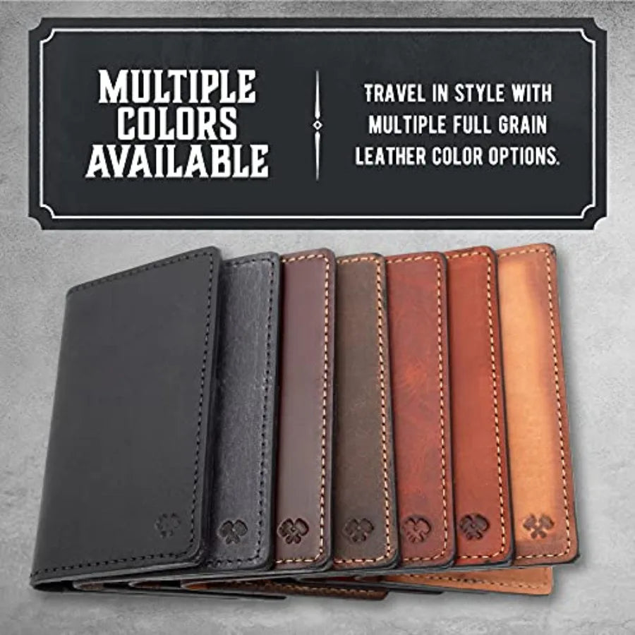 Leather Passport Holder for Men Made in USA 3.5" x 5.5" Field Notes Cover