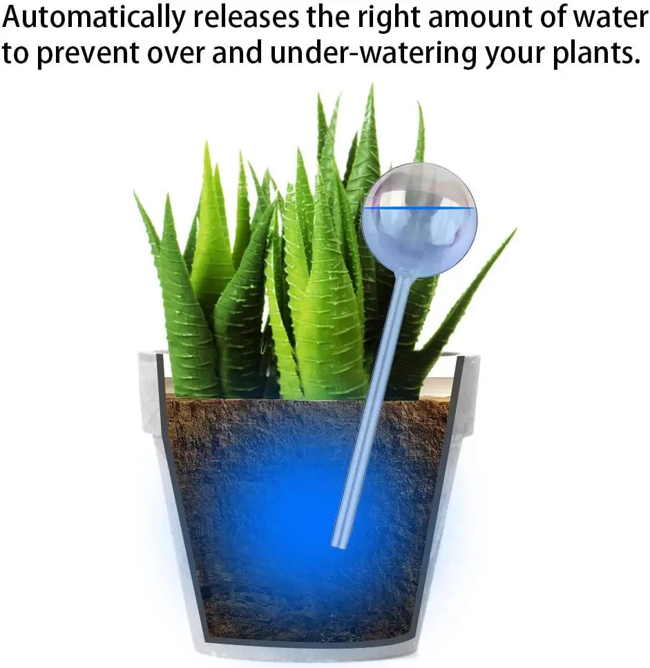 2-Pack Iridescent Rainbow Glass Self-Watering Spikes