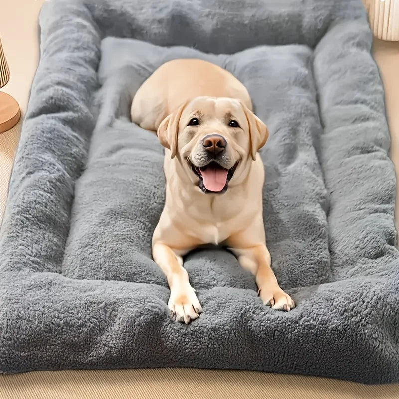 Oversized Plush Dog Cat Bed Sofa Crate Pad Ultra Soft Polyester Pet Mat for All Size Cats Dogs Adorable Rectangle Couch