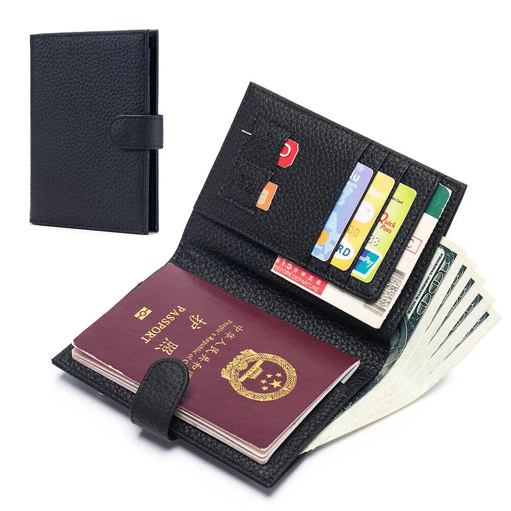 Men Women RFID ANTI Blocking Travel Passport Covers Holder Case with Hasp Passport Wallet Case Travel Accessories Bag