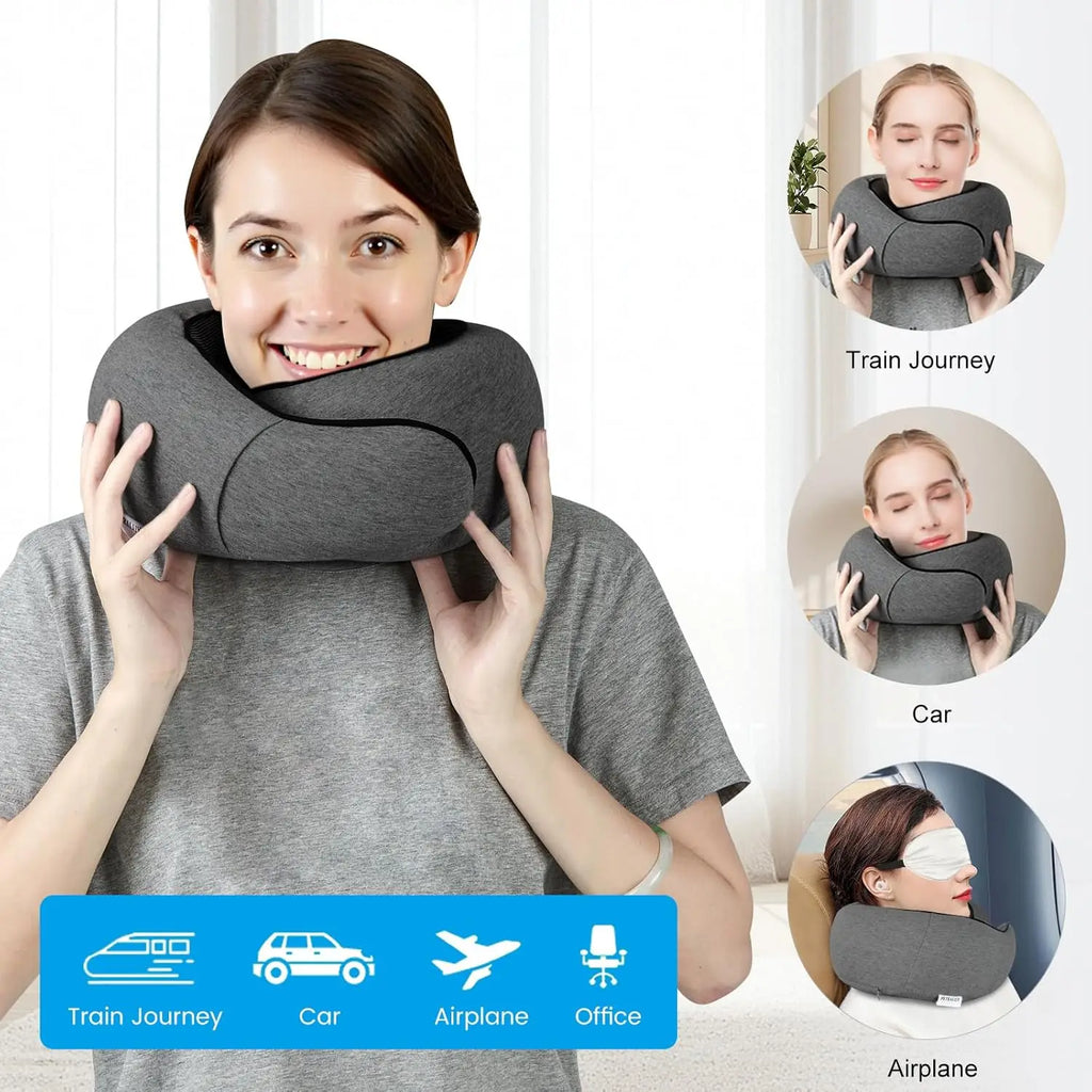Travel Pillow with Eye Mask & Ear Plugs