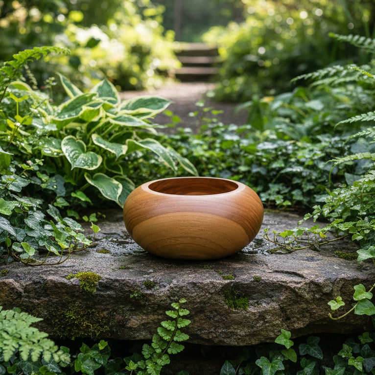 Rounded Teak Trinket Bowl