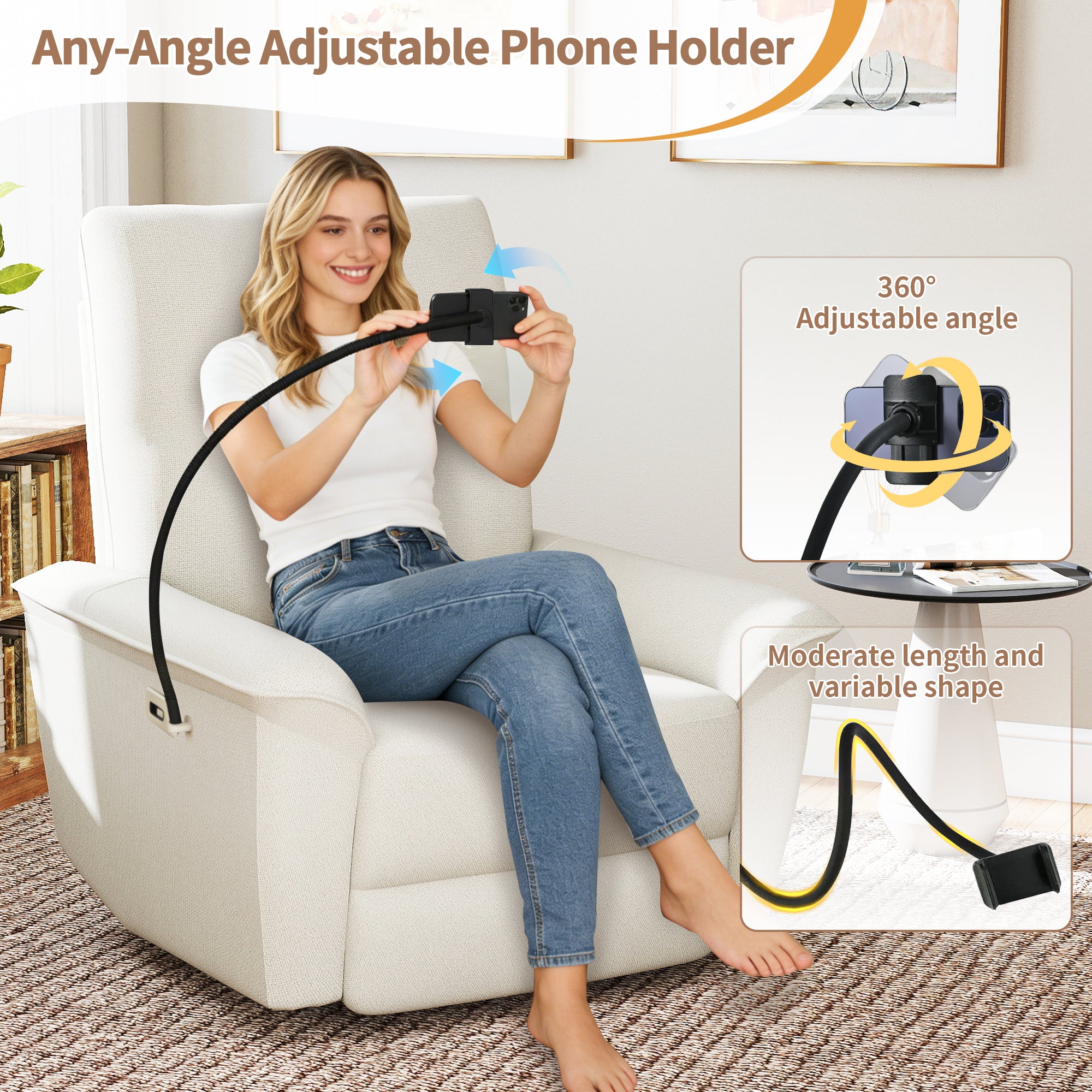 270 Power Swivel Rocker Recliner Chair W Phone Holder, Electric Glider Reclining Sofa With USB Ports, Power Swivel Glider, Rocking Chair Nursery Recliners For Living Room Bedroom  Beige-gray