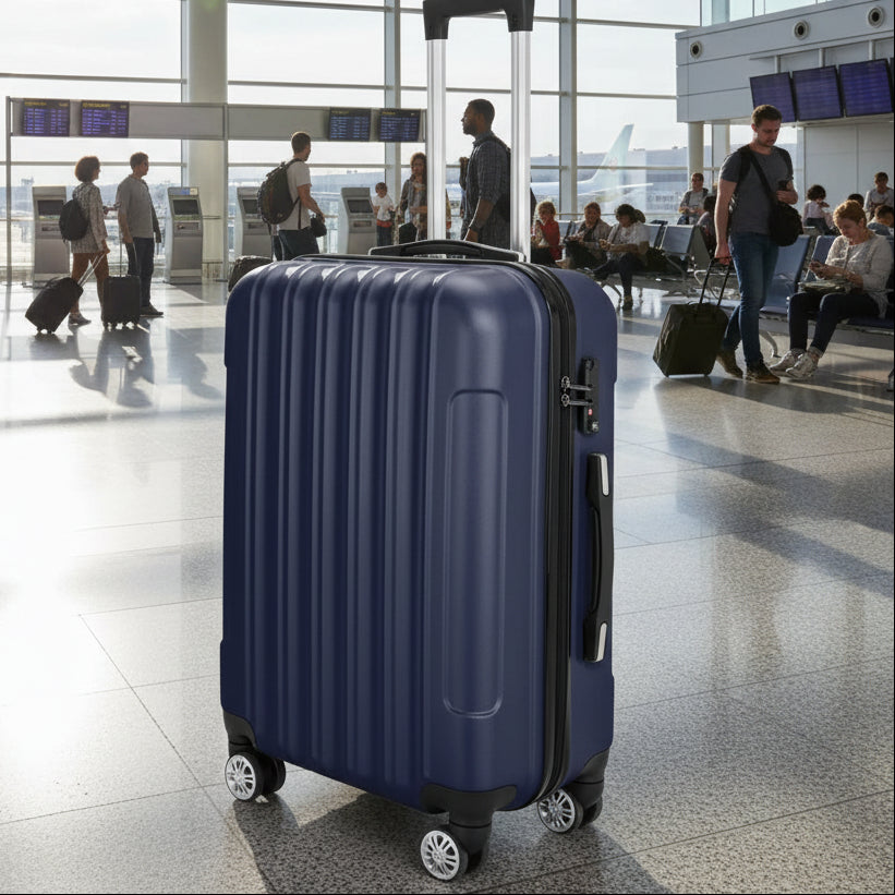 3-in-1 Multifunctional Large Capacity Traveling Storage Suitcase Luggage Set Navy Blue