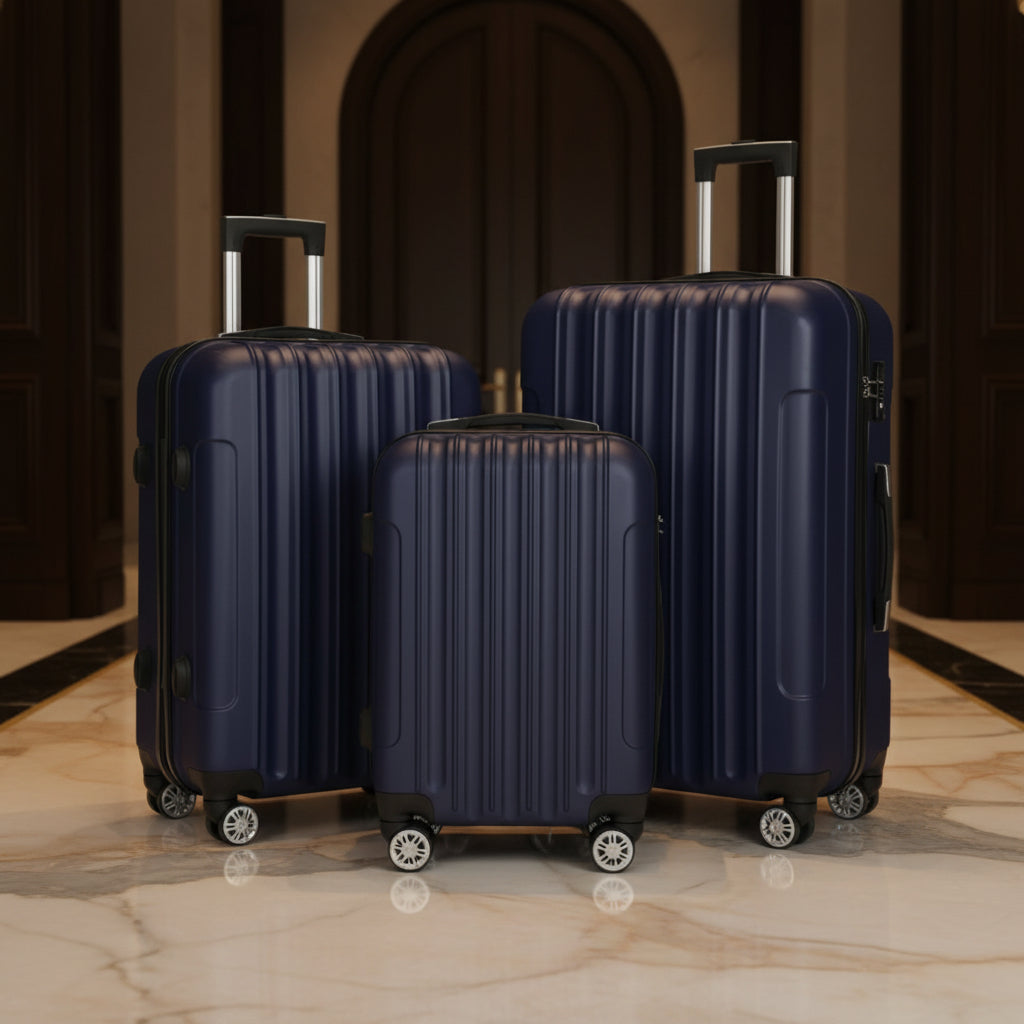 3-in-1 Multifunctional Large Capacity Traveling Storage Suitcase Luggage Set Navy Blue