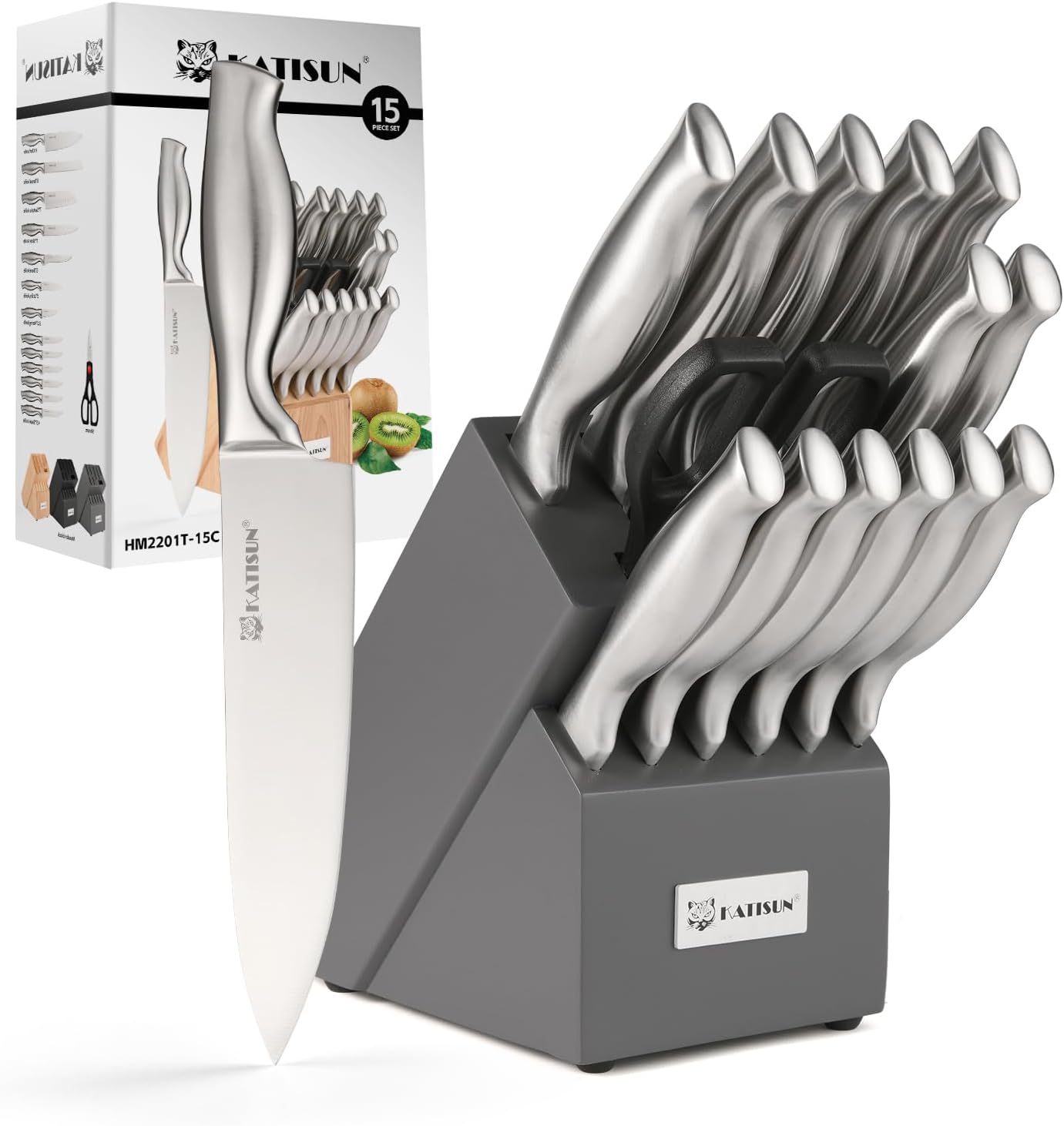 15 Pieces Knife Set With Block