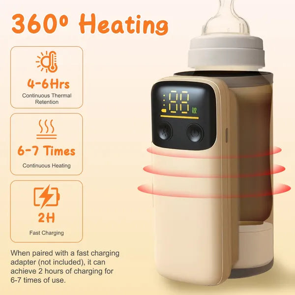 Portable Bottle Warmer With Night Light Baby Milk Warmer Milk Formula Warmer For Home Travel With 6 Heating Levels Affiliated Shops
