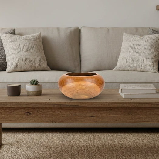 Rounded Teak Trinket Bowl